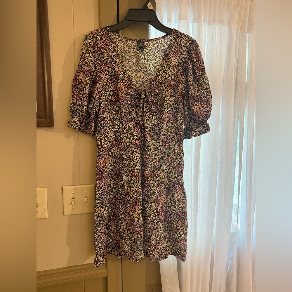 Wild Fable Neon Floral Puff Sleeve Sundress